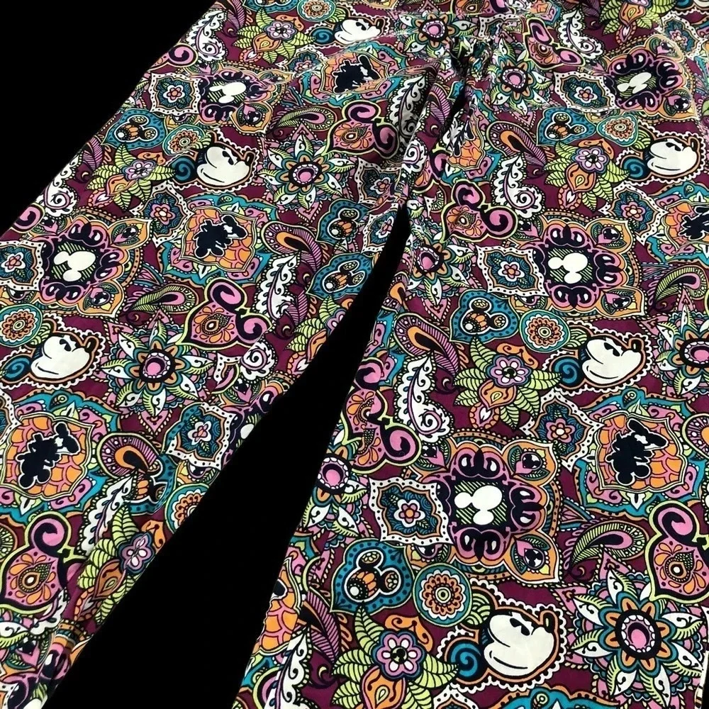 Disney Parks Womens US Large Purple‎ Paisley Hidden Mickey Lounge PJ Pants Mouse - Picture 2 of 6